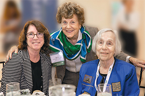 Ellen Saliba ’74, MBA’80; Elizabeth “Betsy” P. Powell MBA’76, P’01; and Elinor L. Scholl MBA’90