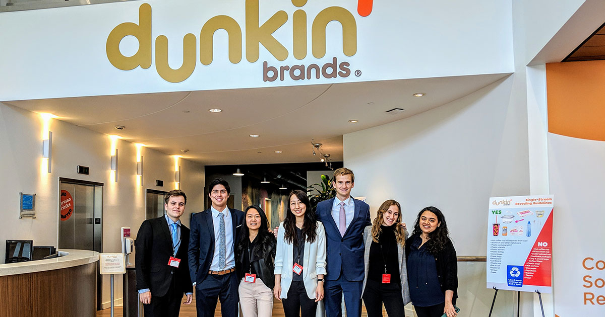 A Babson MCFE team works with Dunkin' Brands
