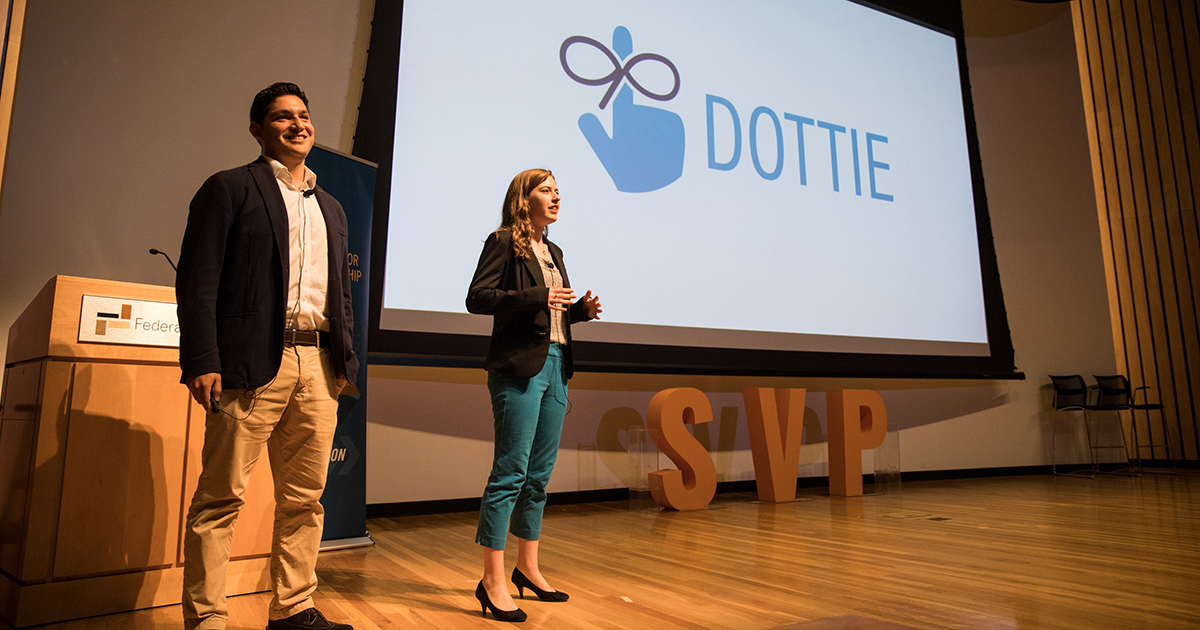 Meagan Priest MS'19 and Oscar Flores MS'19 presenting Dottie