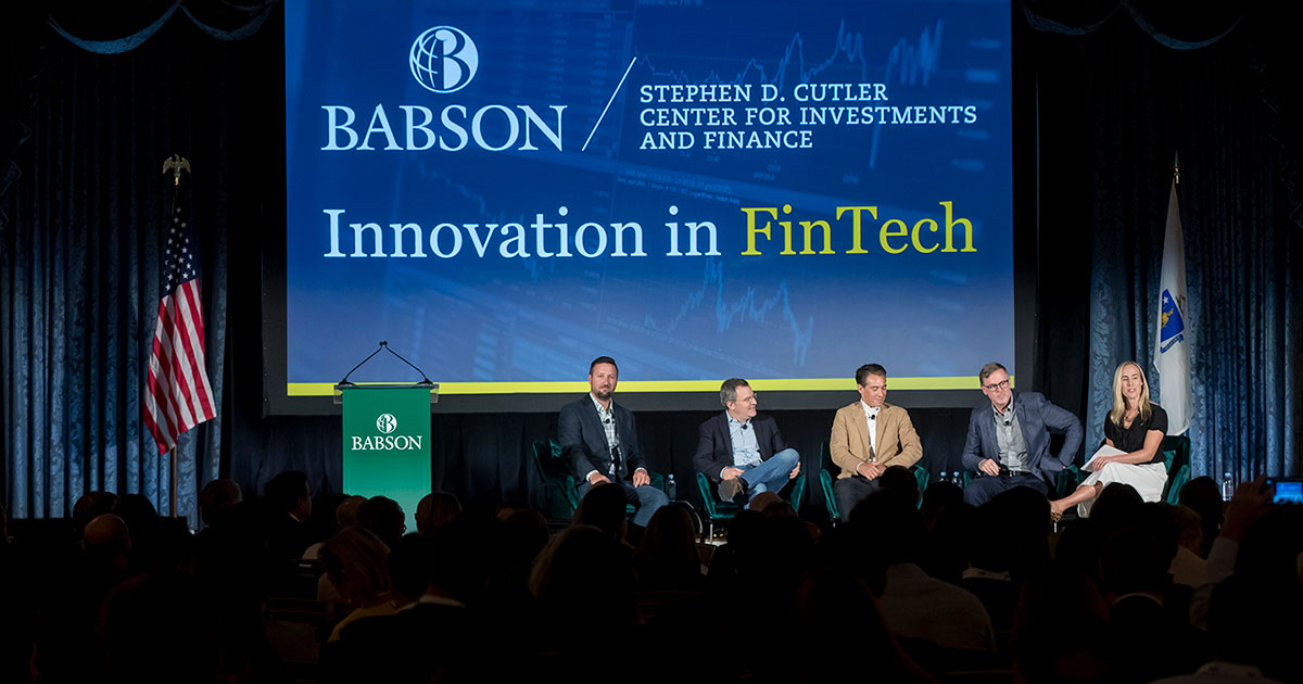 Innovation through financial technology panel at Babson Connect: Worldwide
