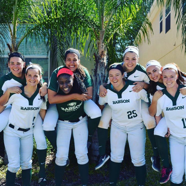 Members of Babson Softball team class of 2020