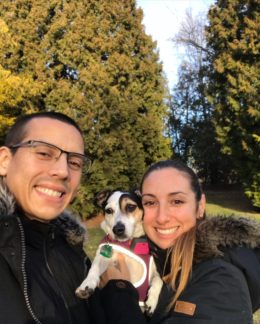 Cristian Leiva and wife Natalia with their dog Maya