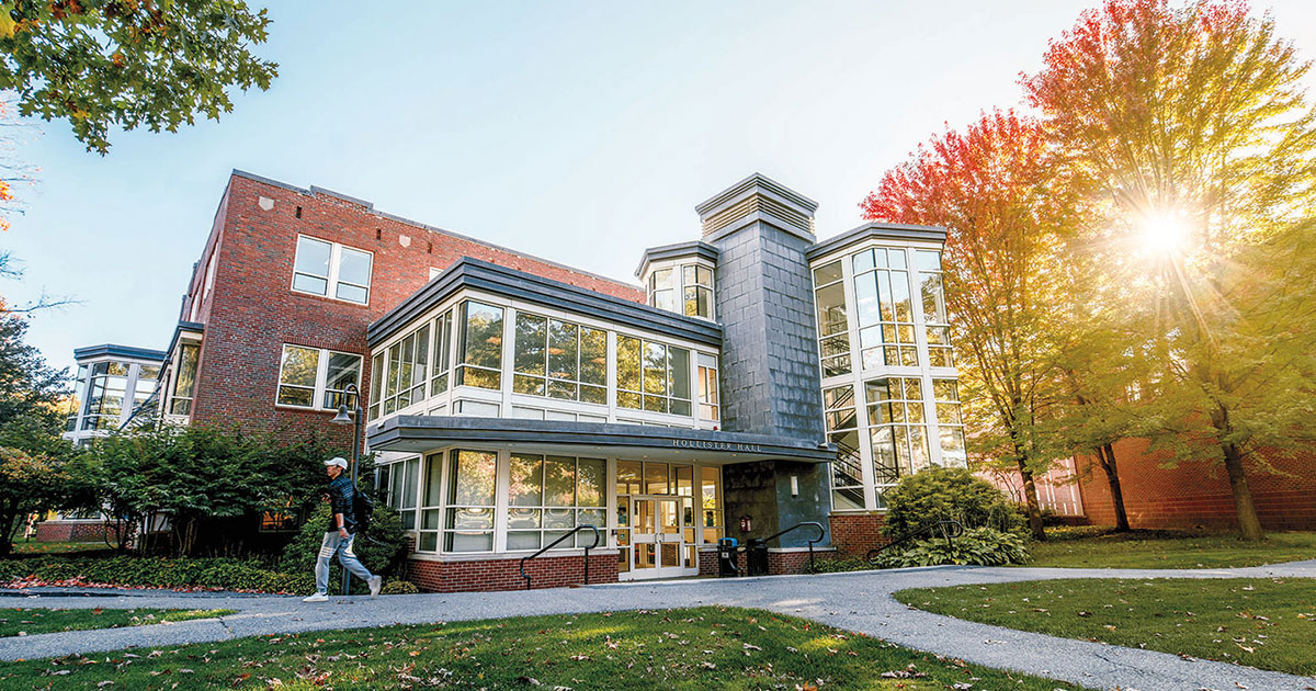 Hollister Hall, home of Babson College Health Services