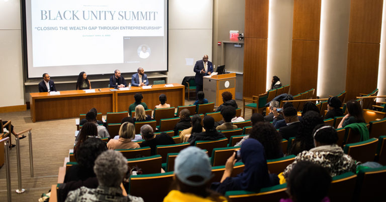 Overview of the auditorium during the Black Unity Summit alumni panel