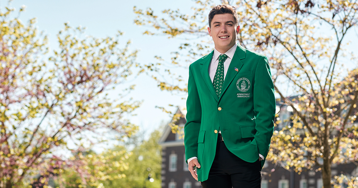 Corey O’Neill ’22 poses for a portrait on campus