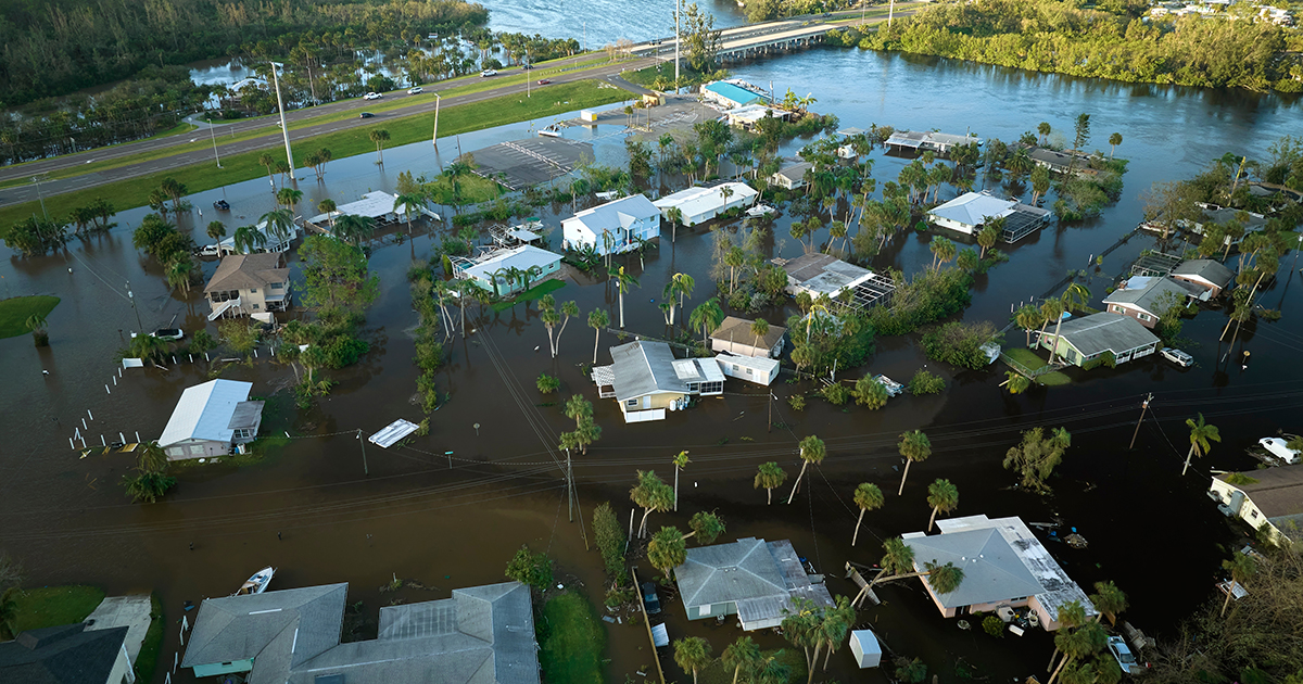 A flooded Florida neighborhood after Hurricane Ian