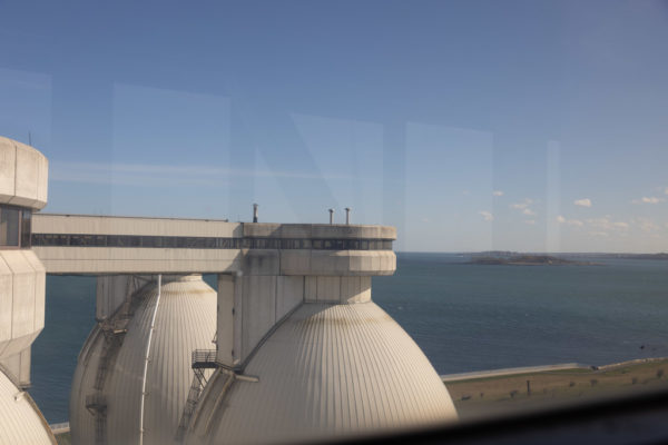 The egg-shaped anaerobic digesters on Deer Island