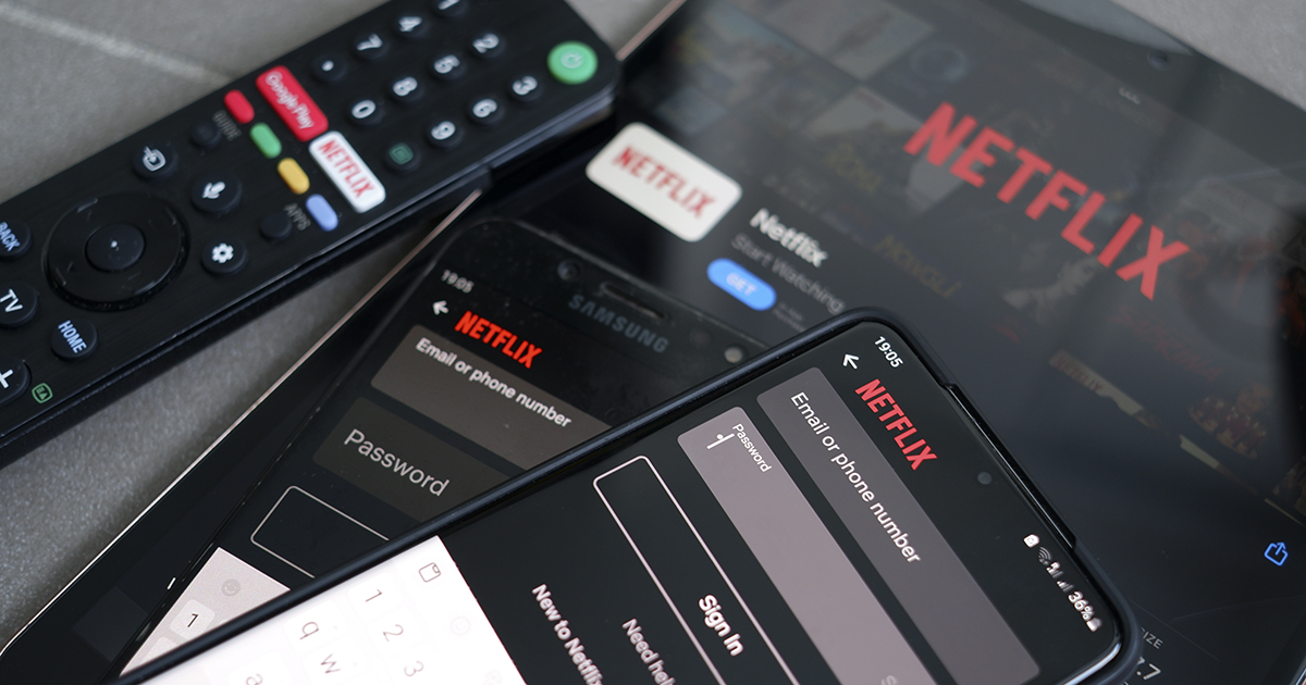 Sharing Netflix passwords on iPad, TV and Android phone.