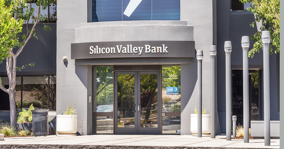 Exterior of Silicon Valley Bank headquarters in Santa Clara, California