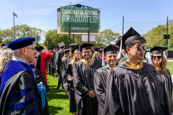 Babson graduate students on Commencement Day.