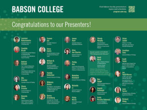 Graphic illustrating all of the Babson faculty presenters at AOM