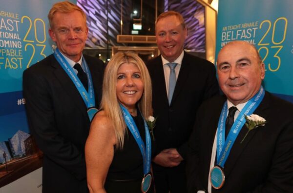 Kevin Sullivan receives the Belfast Ambassador medal