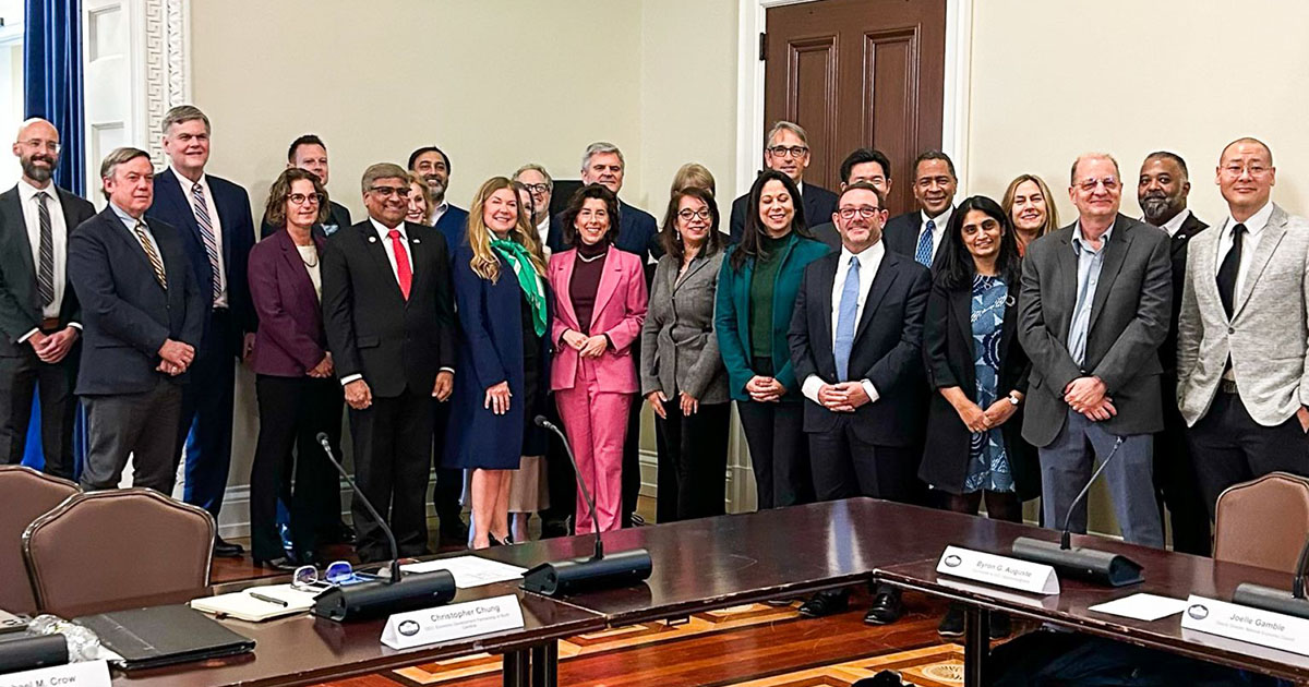 Associate Professor of Entrepreneurship Lakshmi Balachandra (front row, second from right) helped craft federal recommendations that would boost entrepreneurship and inclusivity.