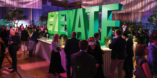 Overview photo of the Elevates event space