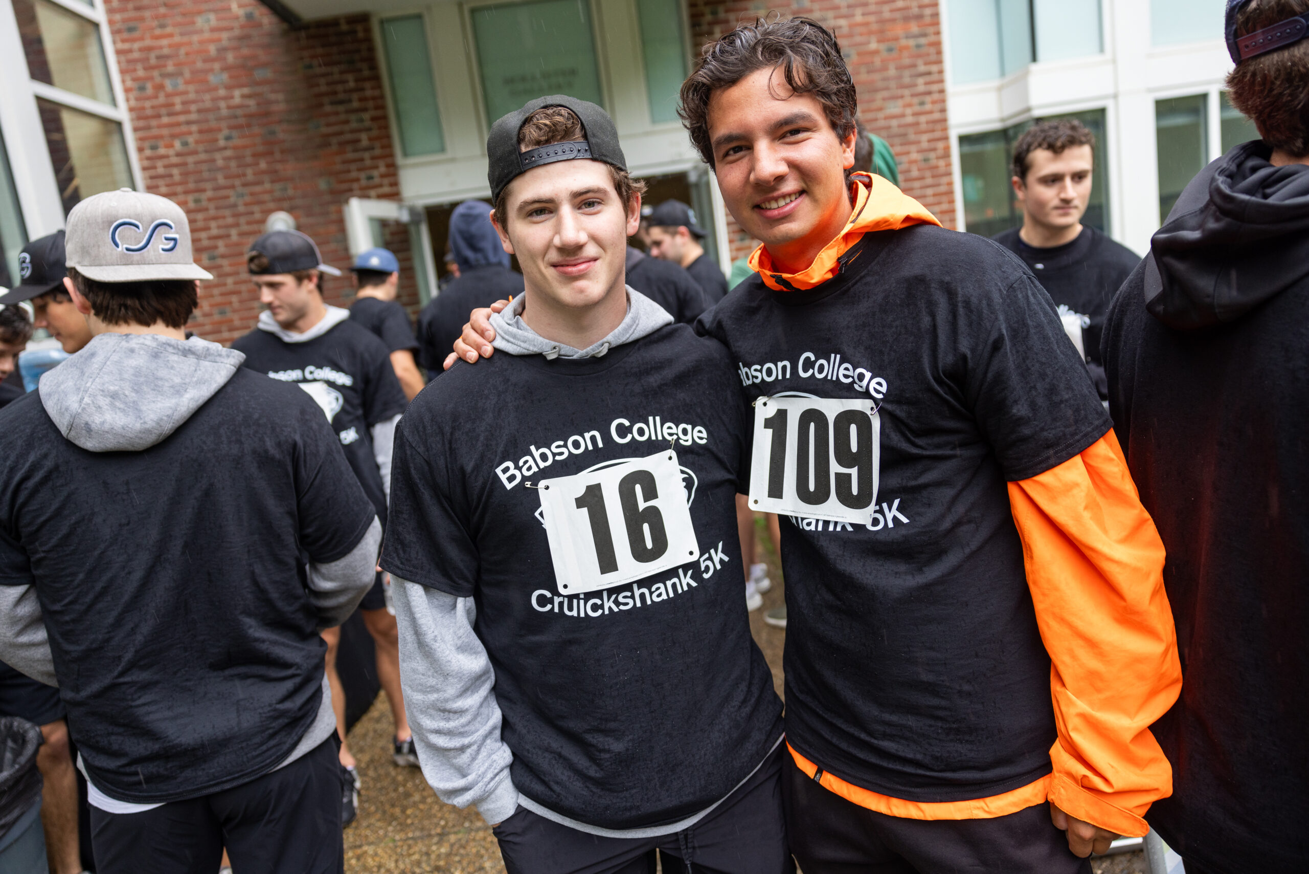 Posing for a photo at Back to Babson