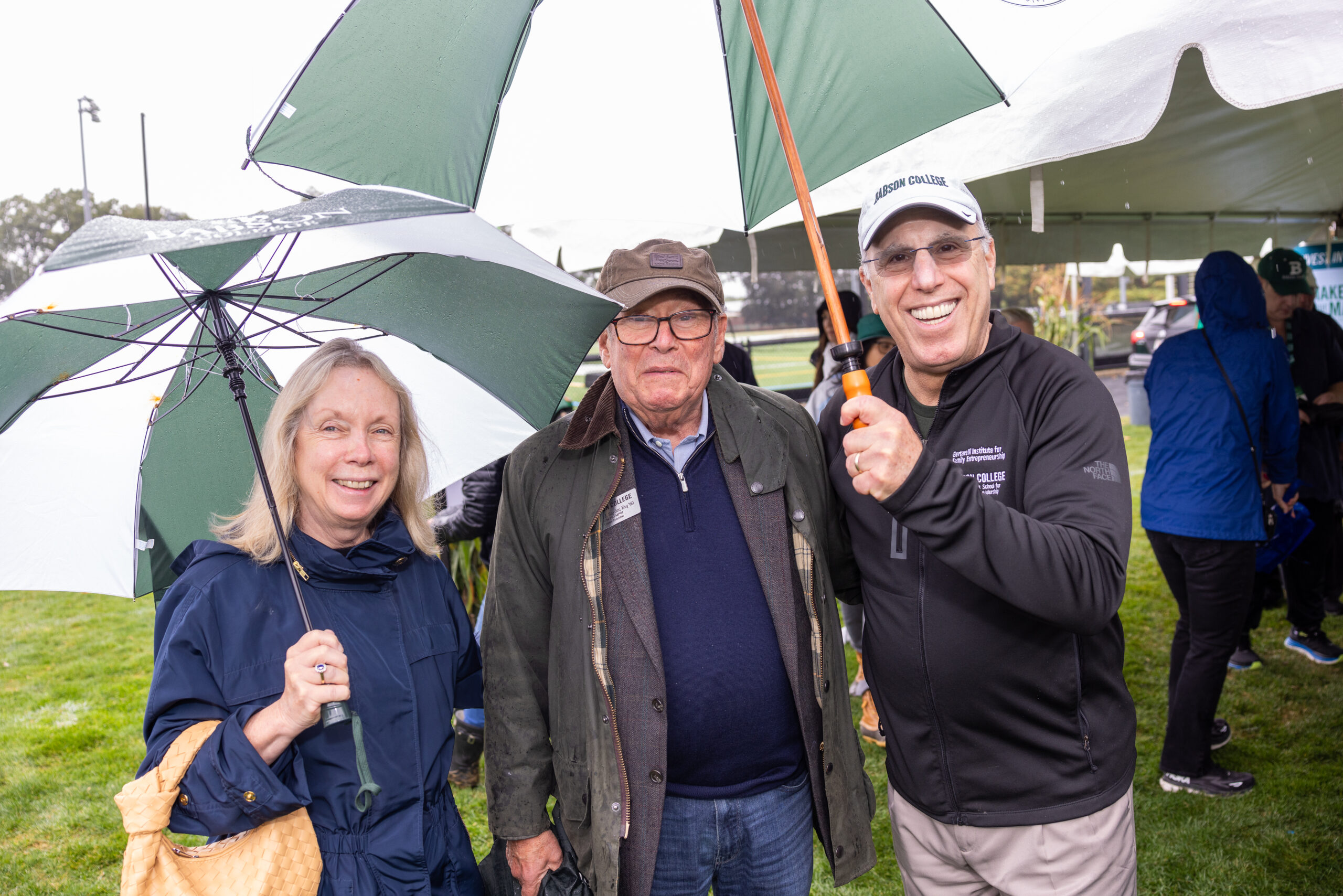 Posing for a photo at Back to Babson