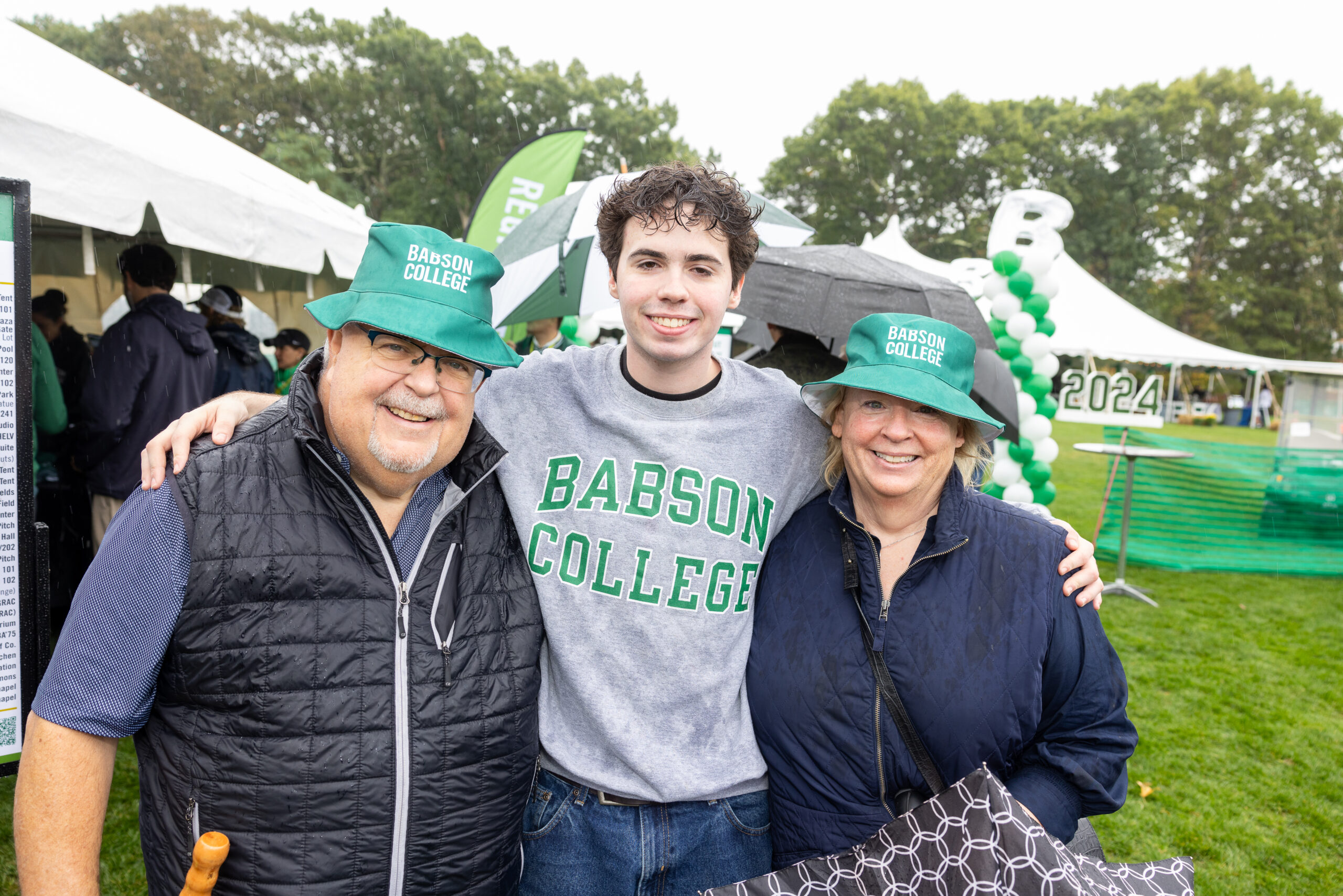 Posing for a photo at Back to Babson