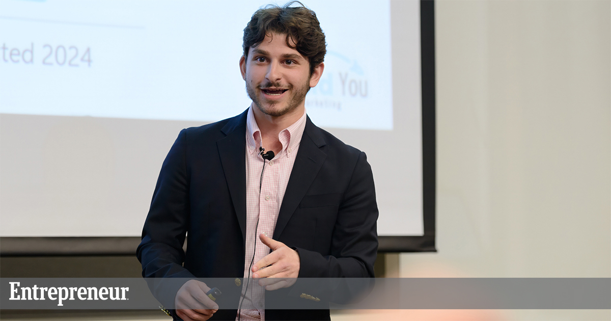 Jake Ross speaks during a presentation