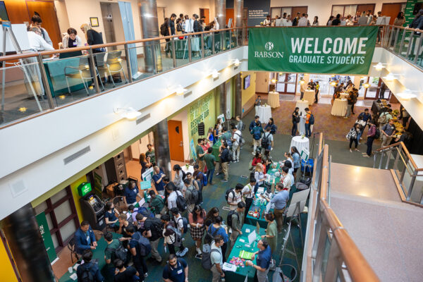 Students congregate in Olin Hall