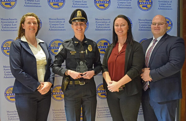 Jennie Lindland and three others pose for a group photo