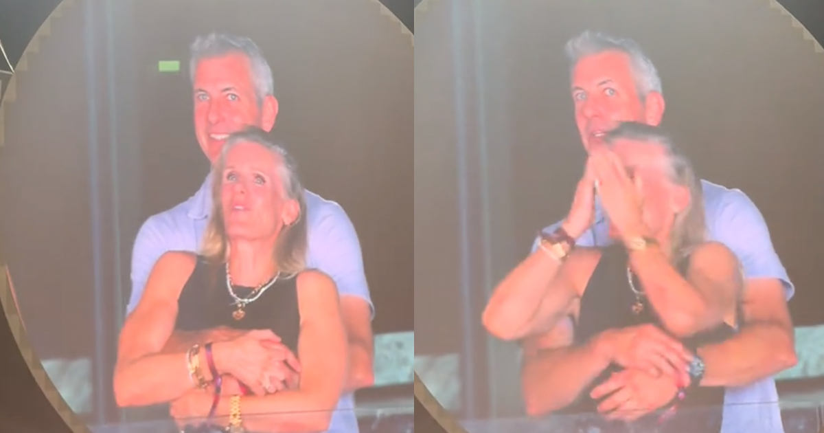 Side-by-side screenshots of the moment caught on camera