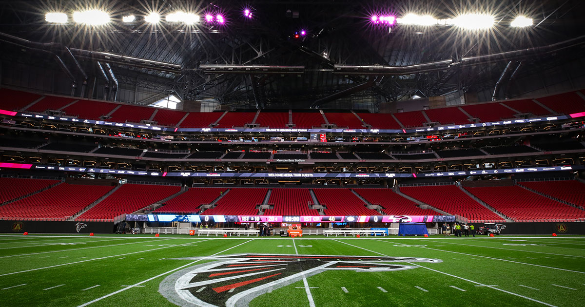 The field of Mercedes-Benz Stadium