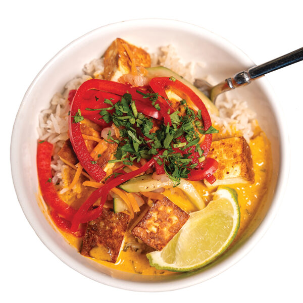 A closeup of a bowl of food from DesiEats