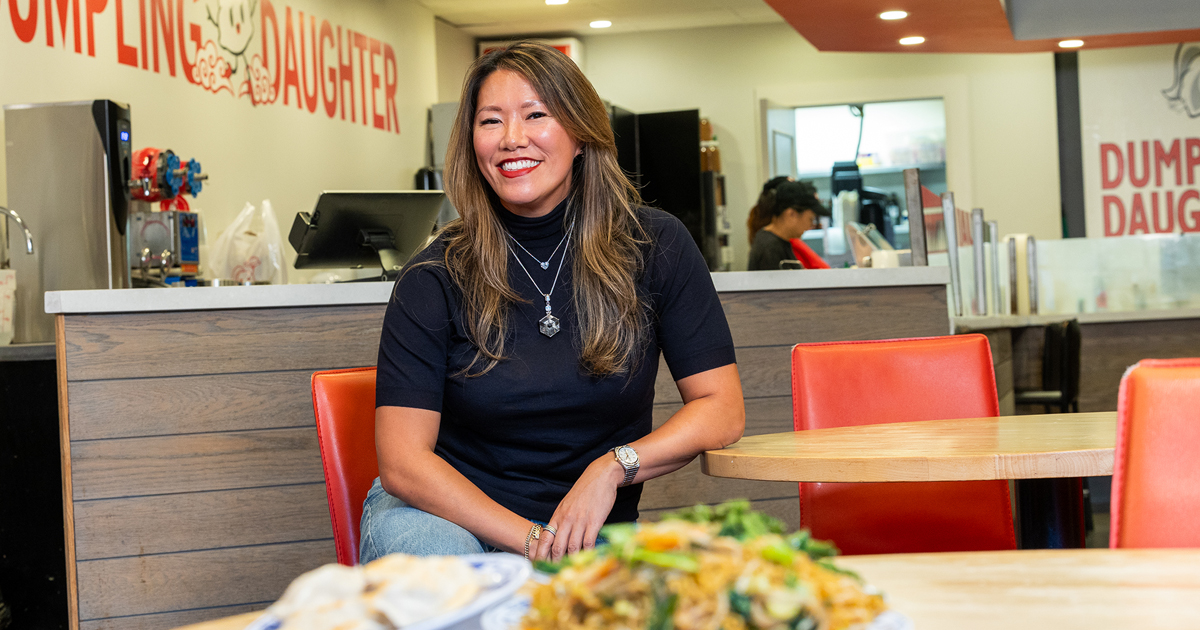 Nadia Liu Spellman ’04 poses for a photo at her restaurant