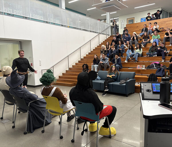 Babson students performing improv.