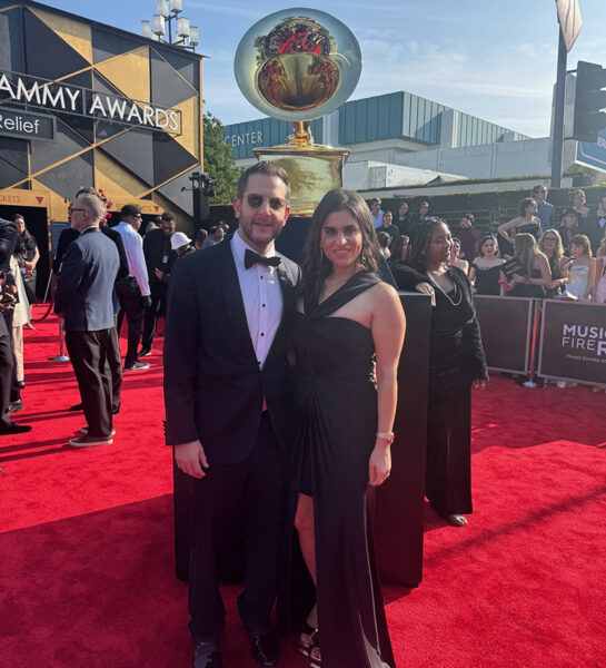 Alex Smith '08 on the red carpet before the Grammy's.