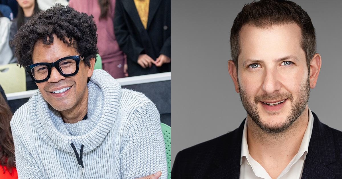 Babson alumni Aaron Walton '83, co-founder of Walton Issacson, and Alex Smith '08.