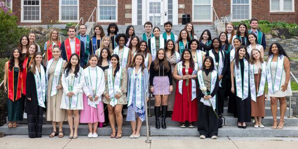 All of the graduate pose for a giant group photo