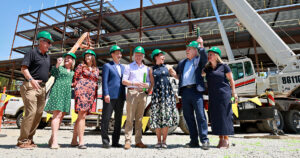 Babson’s ELevates Campaign, the largest philanthropic effort in the College’s history, successfully reached its ambitious $750 million goal. The campaign continues to transform the Babson campus, as construction is underway for a new 77,600-square foot Executive Lodge and Conference Center, where college leaders (above) celebrated its topping-off ceremony last month.
