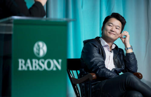 Tim Chae, General Partner of 500 Startups, judging Babson ePitch: Second Century Challenge