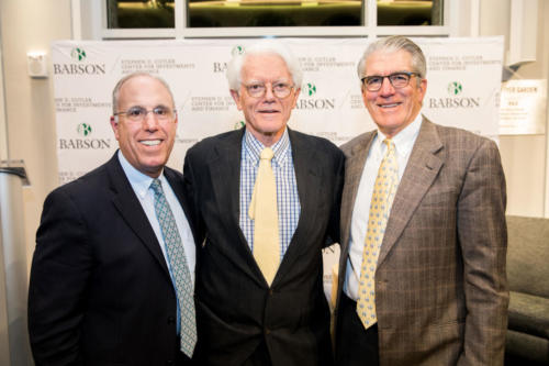 President Stephen Spinelli, Peter Lynch, and Rick Spillane