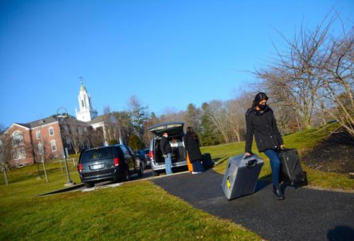 Students arrive on campus for the spring semester