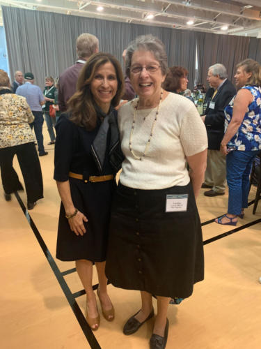 Babson Board of Trustees Chair Marla Capozzi MBA'96 with the first woman graduate of Babson College, Carolyn Levosky MBA'69