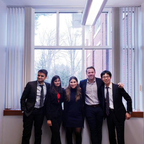 Nagesh Charan Sachidananda MBA'20 with "my BCAP team - Susmitha Sakthivel, William Gray, Flavia Bueno, and Masayuki Kameo."